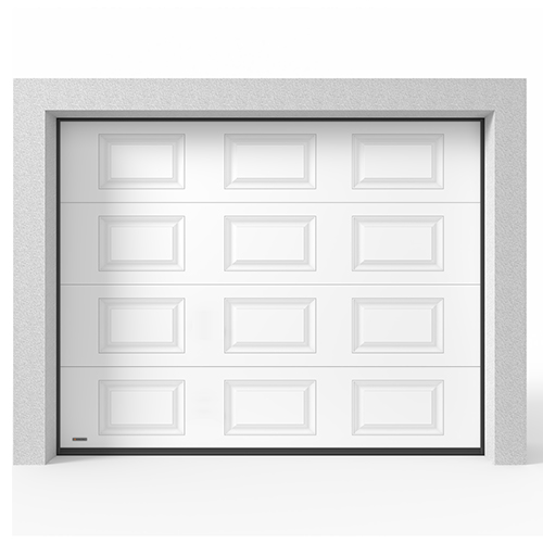 Garageport Takskjutport Modern Spegel Vit, 2400x2125